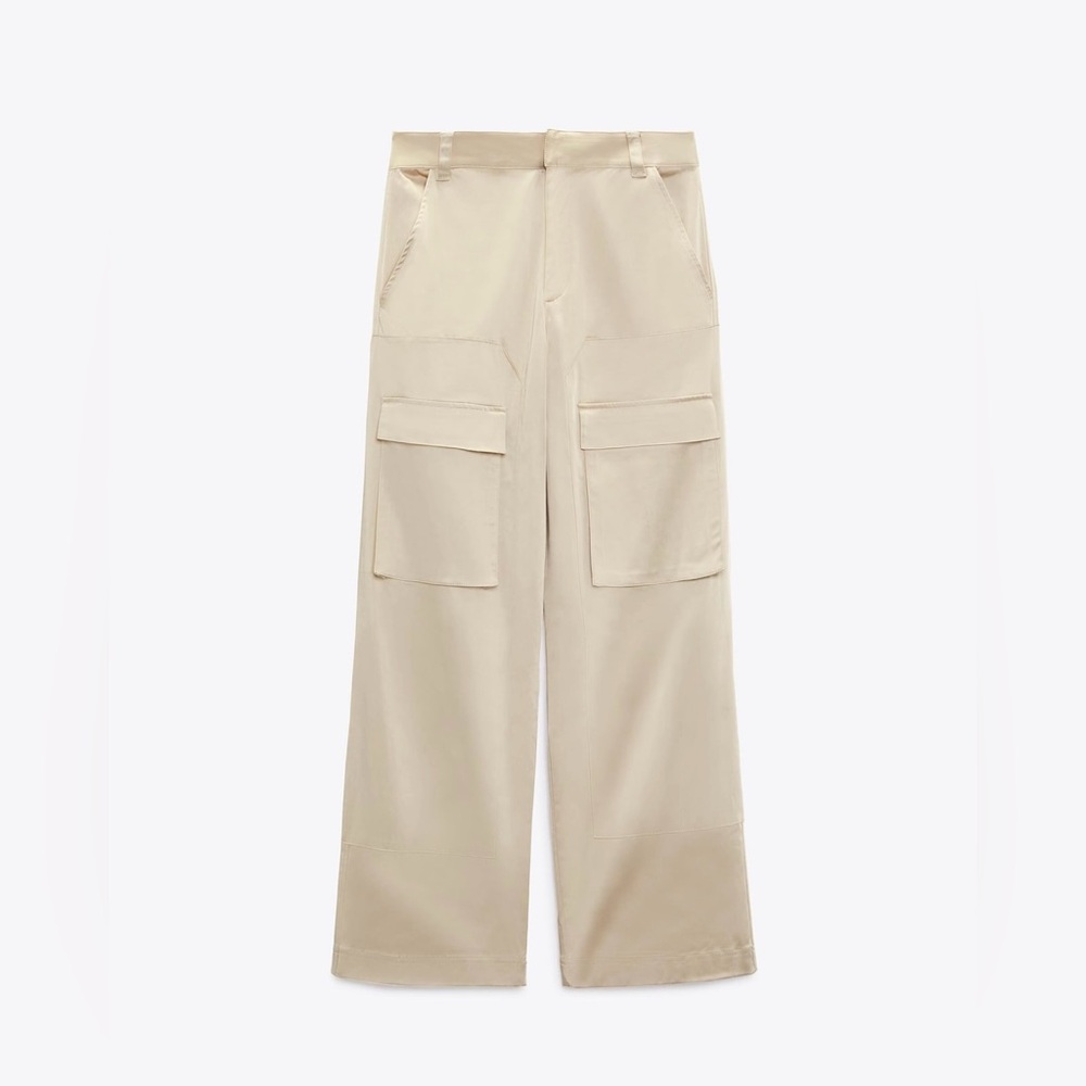 Zara Satin Cargo Pants